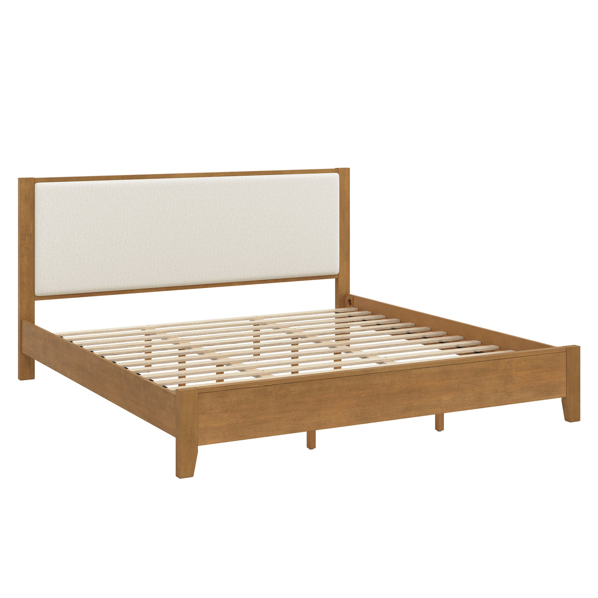 RECIO SERIES SOLID WOOD UPHOLSTERED BED-QUEEN & KING