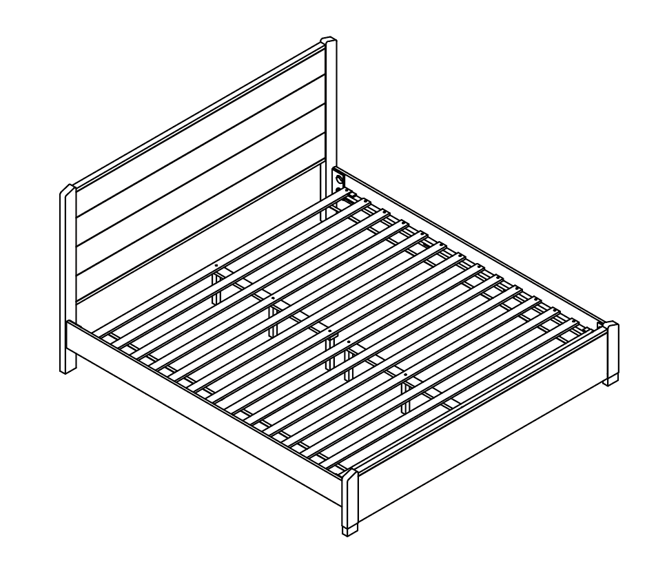 FERNANDO SERIES SOLID WOOD BED-QUEEN & KING