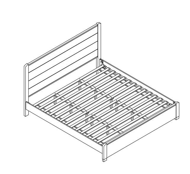 FERNANDO SERIES SOLID WOOD BED-QUEEN & KING