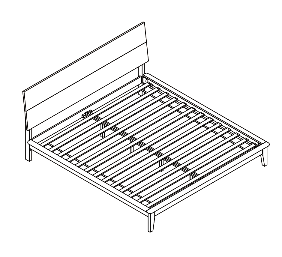 LEXI SERIES SOLID WOOD BED-QUEEN & KING