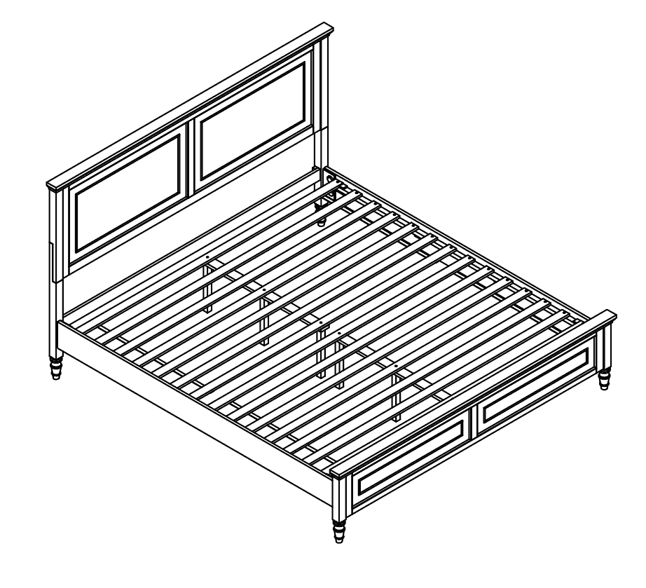 AVILA SERIES  SOLID WOOD BED（QUEEN & KING）