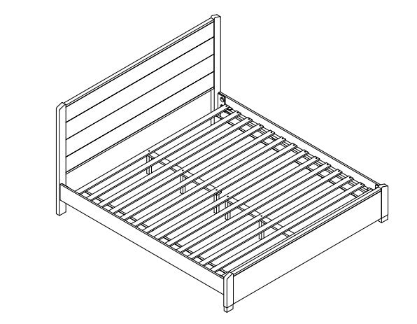 VELOS SERIES  SOLID WOOD BED-QUEEN & KING