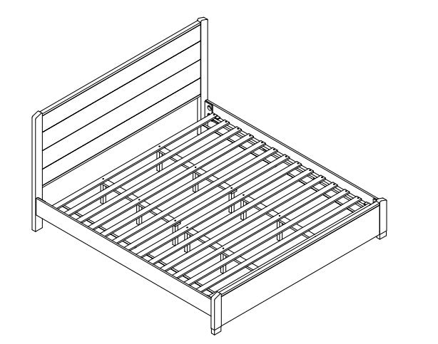 VELOS SERIES  SOLID WOOD BED-QUEEN & KING