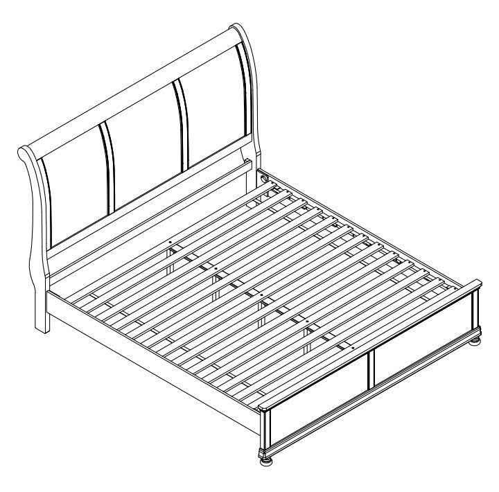 MARCUS SERIES SLEIGH BED-QUEEN & KING