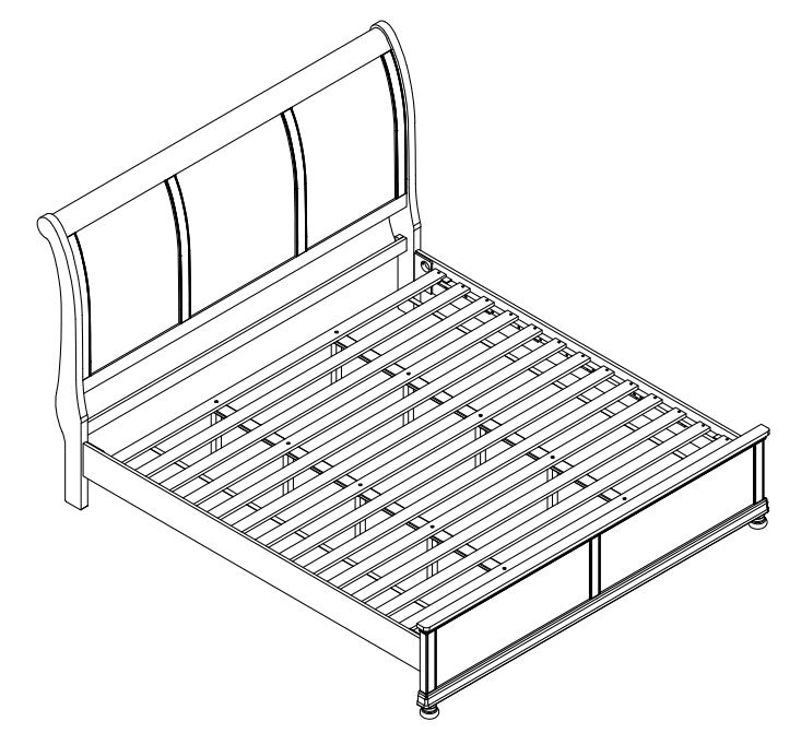 MARCUS SERIES SLEIGH BED-QUEEN & KING