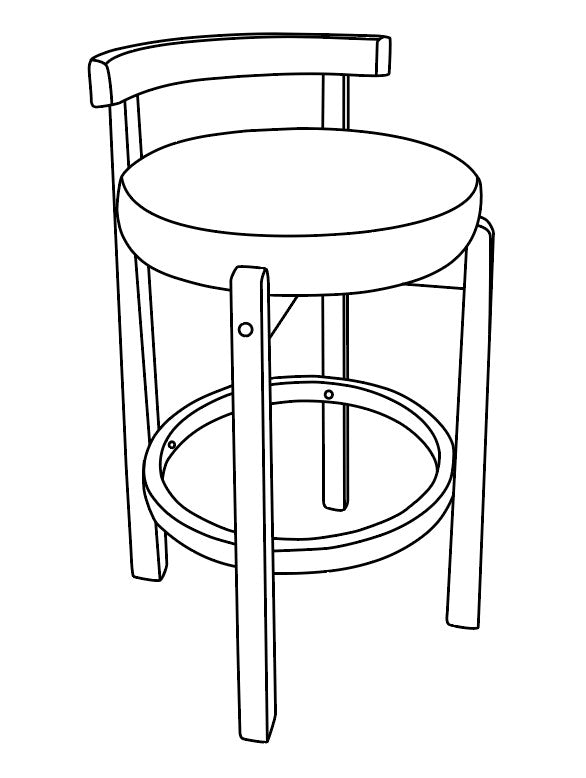 LEONA SERIES WOOD BAR STOOLS
