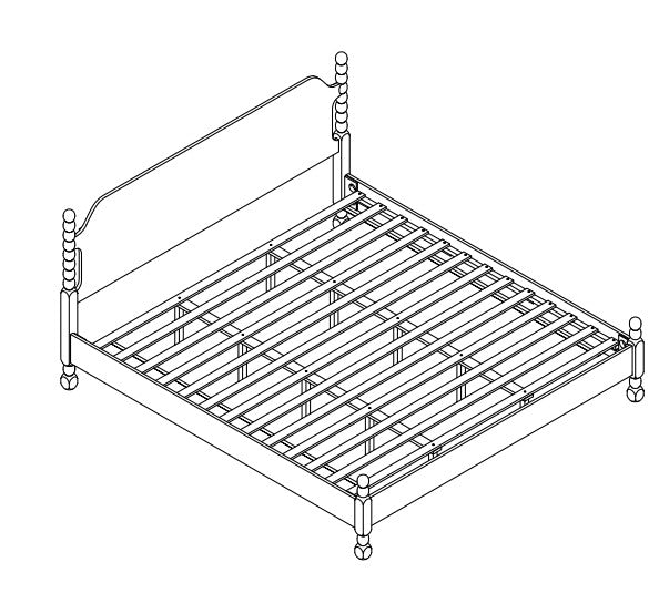 ALBEDO SERIES SOLID WOOD BED-QUEEN & KING