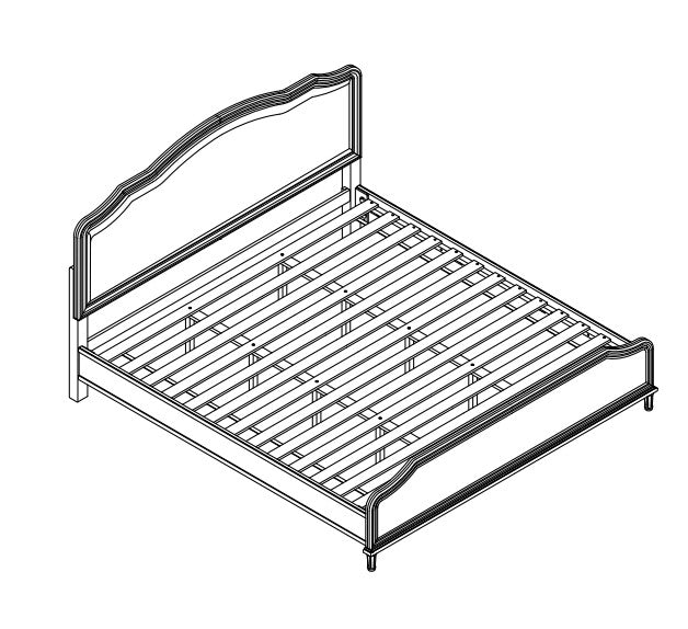 AKIVILI SERIES SOLID WOOD UPHOLSTERED BED	-QUEEN & KING