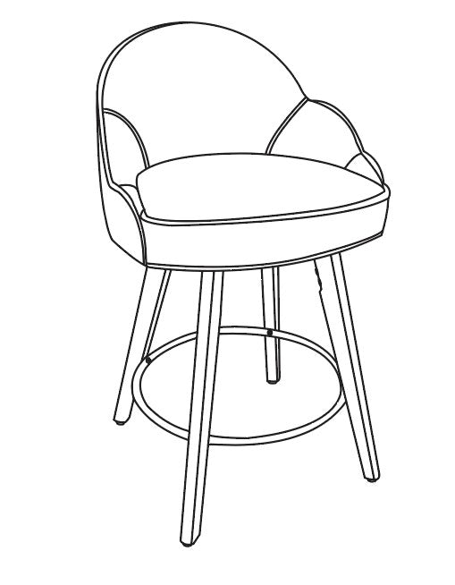 DAPHNE SERIES UPHOLSTERED SWIVEL BAR STOOL