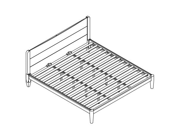 ALDRICH SERIES SOLID WOOD BED-QUEEN & KING