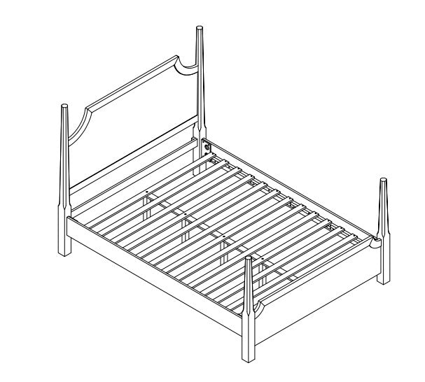 JOLUND SERIES SOLID WOOD FOUR POSTER BED-QUEEN & KING