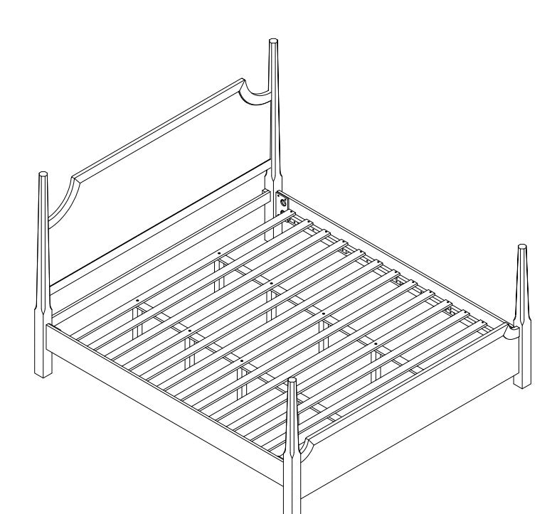 JOLUND SERIES SOLID WOOD FOUR POSTER BED-QUEEN & KING