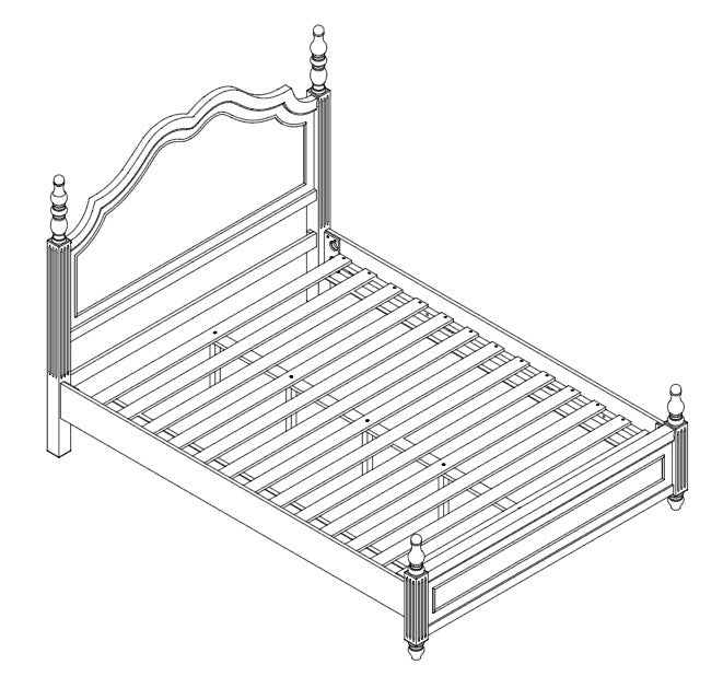 ARIANA SERIES SOLID WOOD BED-QUEEN & KING