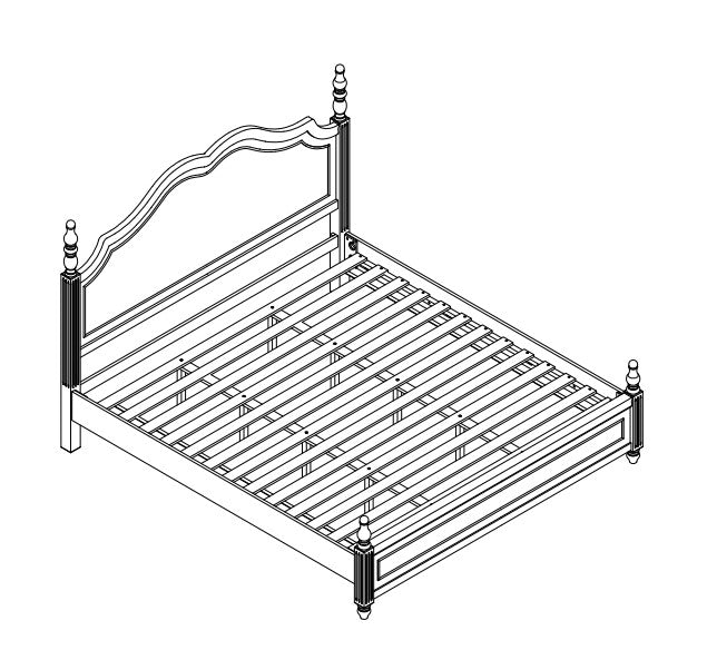 ARIANA SERIES SOLID WOOD BED-QUEEN & KING