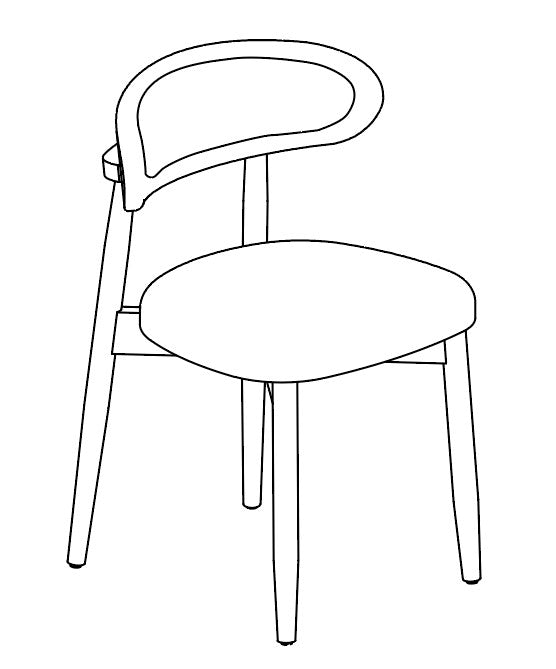 XENA SERIES	 UPHOLSTERED SOILD WOOD DINING CHAIR