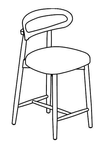 XENA SERIES	 UPHOLSTERED SOILD WOOD BAR STOOL
